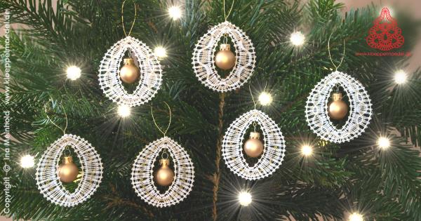 528 Klöppelbrief Baumbehang "Lichterglanz"